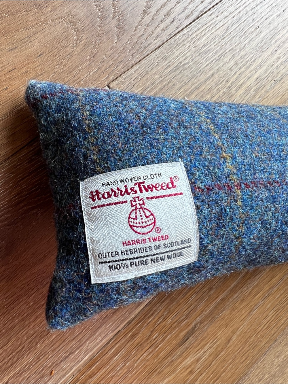 Harris Tweed Draught Excluder Doorstopper Blue Ocean Spray Huntsman Check 45”